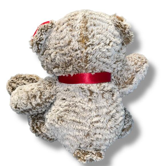 Animal Adventure Plush Teddy Bear Heart Frosted Stuffed Nursery Decor Ribbon 12" - Picture 8 of 10